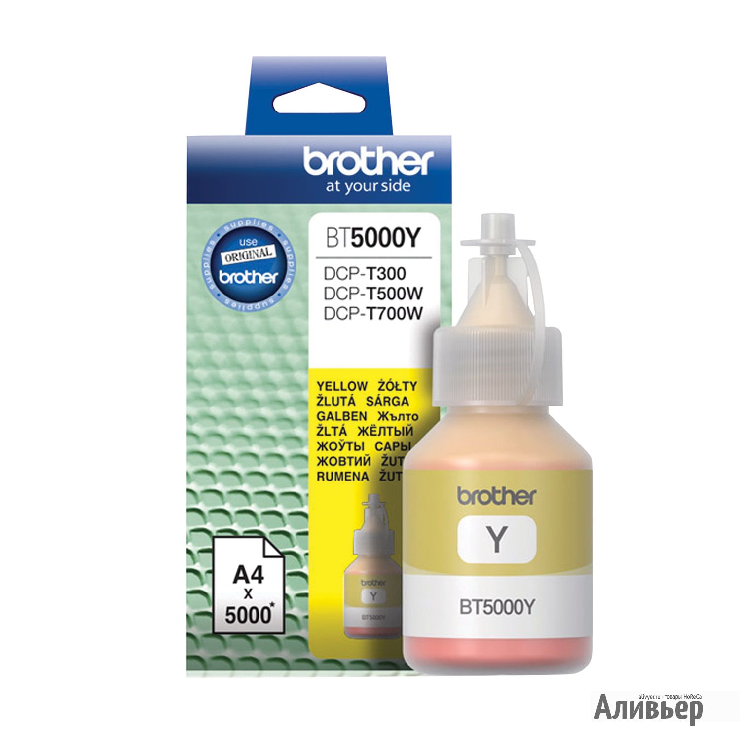 Чернила brother (bt5000y) для снпч brother dcp-t310/t510w\t710w, желтые ...