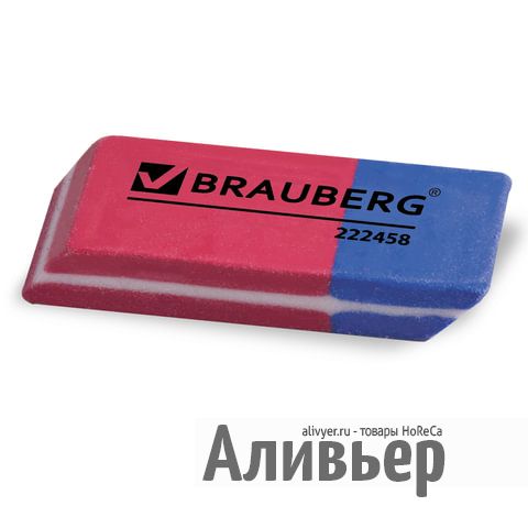 Набор ластиков BRAUBERG "Assistant 80", 4 шт., 41х14х8 мм, красно-синие, прямоугольные, скошенные кр, изображение 2