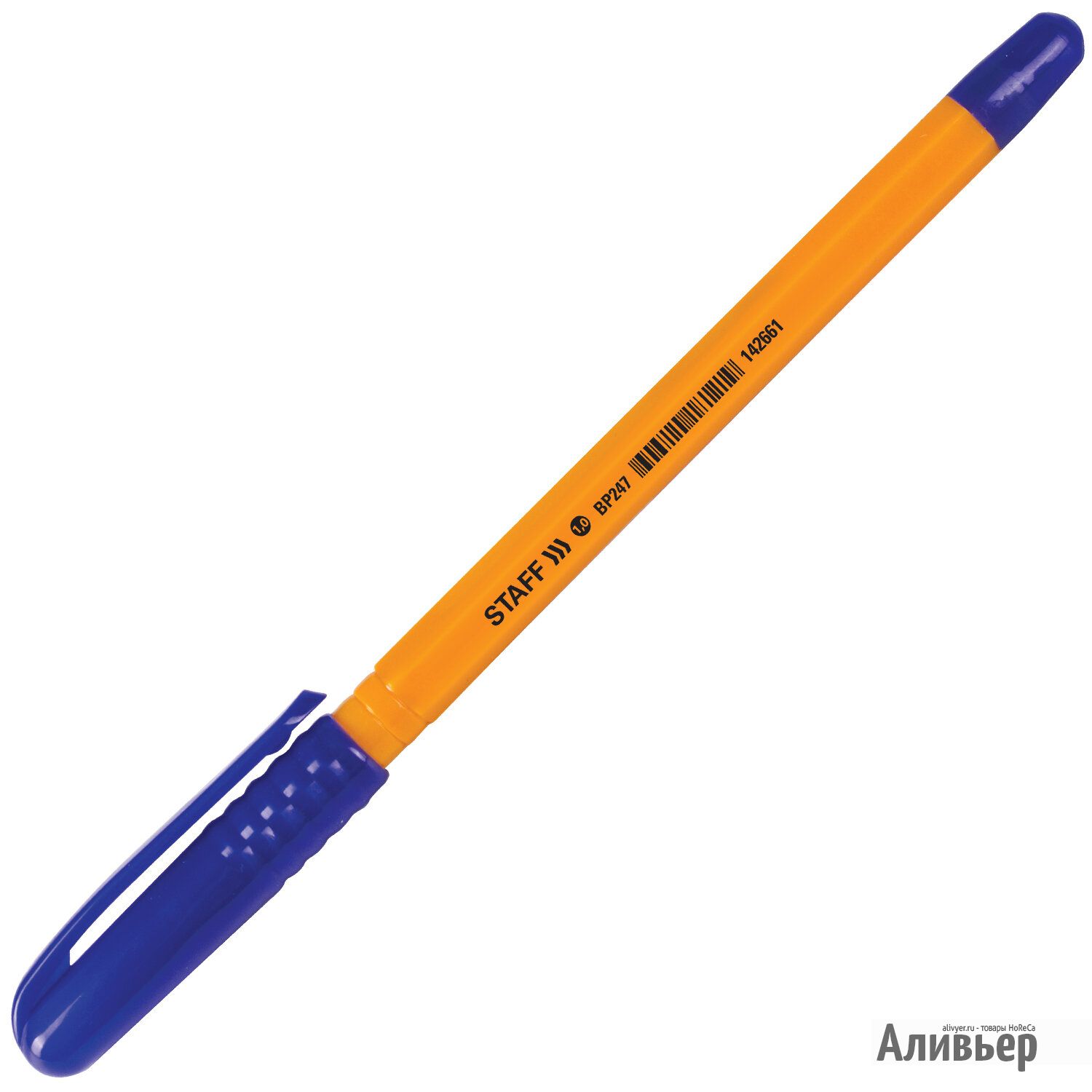 Ручка шариковая STAFF "EVERYDAY", СИНЯЯ, шестигранная, корпус оранжевый, узел 1 мм, линия письма 0,5, изображение 12