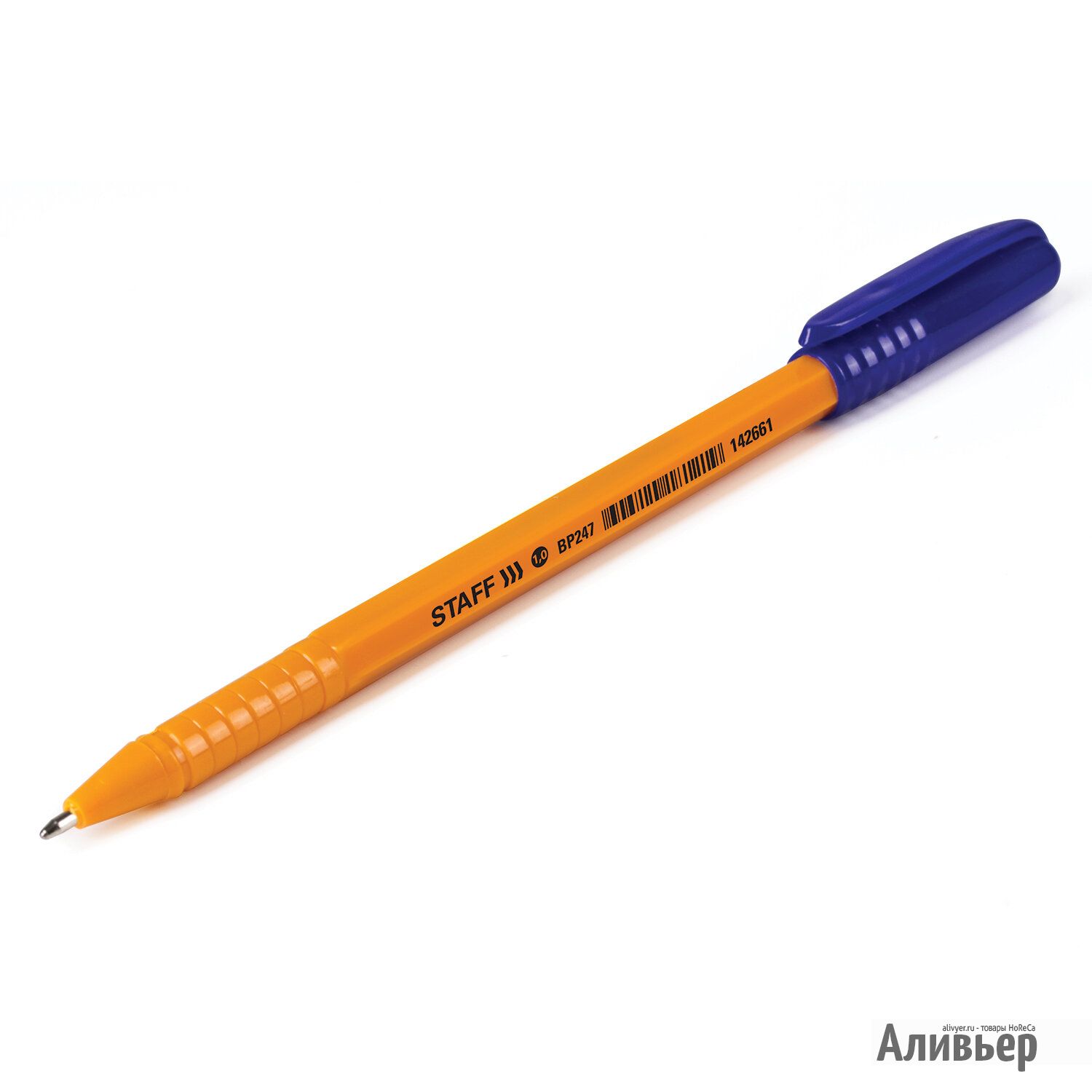 Ручка шариковая STAFF "EVERYDAY", СИНЯЯ, шестигранная, корпус оранжевый, узел 1 мм, линия письма 0,5, изображение 15