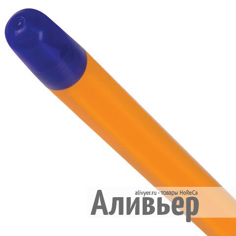 Ручка шариковая STAFF "EVERYDAY", СИНЯЯ, шестигранная, корпус оранжевый, узел 1 мм, линия письма 0,5, изображение 6